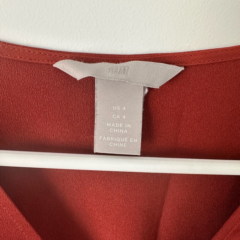 H&M burnt orange satin dress